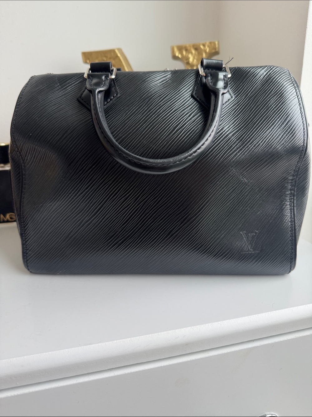 2017 Black Epi Leather Speedy Bandouliere 30 bag